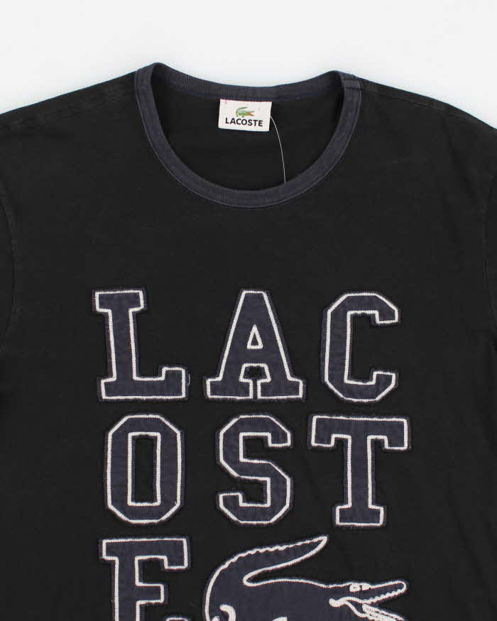 Vintage Lacoste Spell Out Navy T-Shirt - S