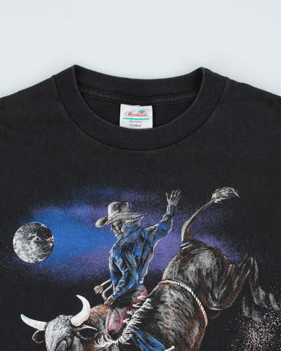 Vintage 90s Single Stitch Cowboy Bull Graphic T-shirt - XL