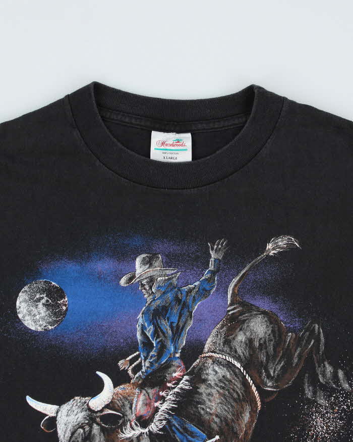 Vintage 90s Single Stitch Cowboy Bull Graphic T-shirt - XL