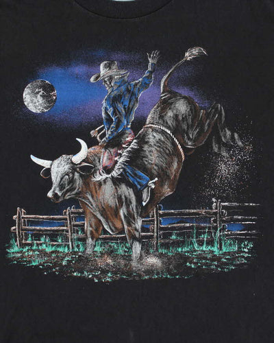 Vintage 90s Single Stitch Cowboy Bull Graphic T-shirt - XL