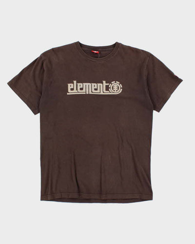 Y2k 00s Element Brown T-shirt - M