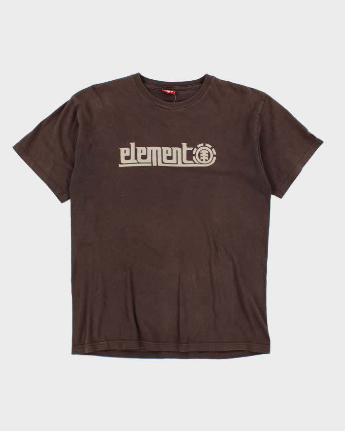 Y2k 00s Element Brown T-shirt - M