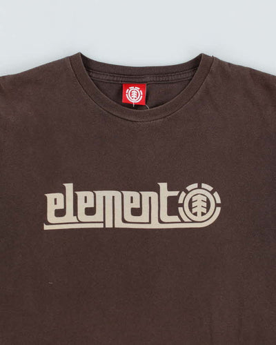 Y2k 00s Element Brown T-shirt - M