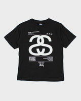 Y2k 00s Stussy Black Logo T-shirt - S