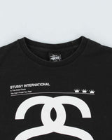 Y2k 00s Stussy Black Logo T-shirt - S