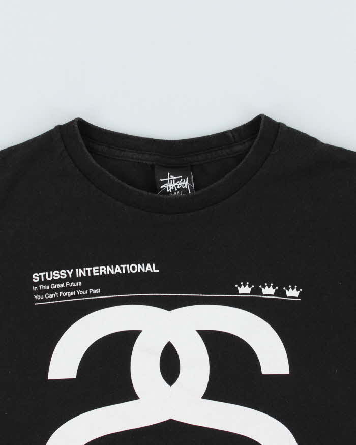 Y2k 00s Stussy Black Logo T-shirt - S