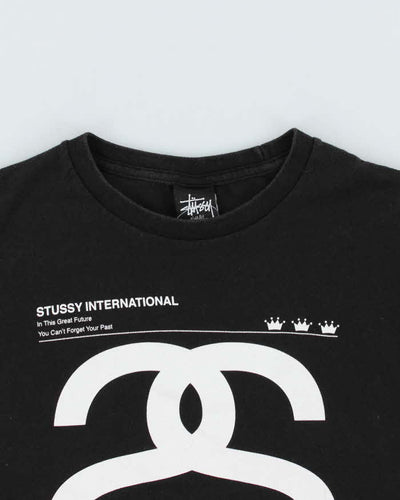 Y2k 00s Stussy Black Logo T-shirt - S