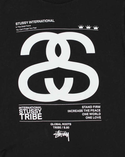 Y2k 00s Stussy Black Logo T-shirt - S