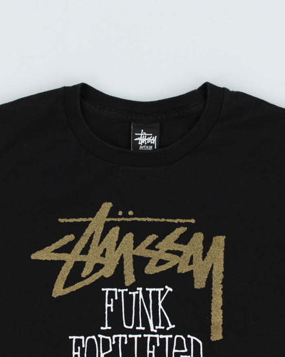 Y2k 00s Stussy Black Logo T-shirt - M