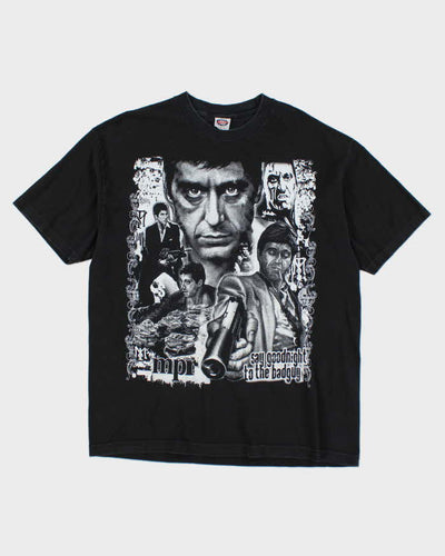 Vintage Scarface Black Graphic T-shirt - XL
