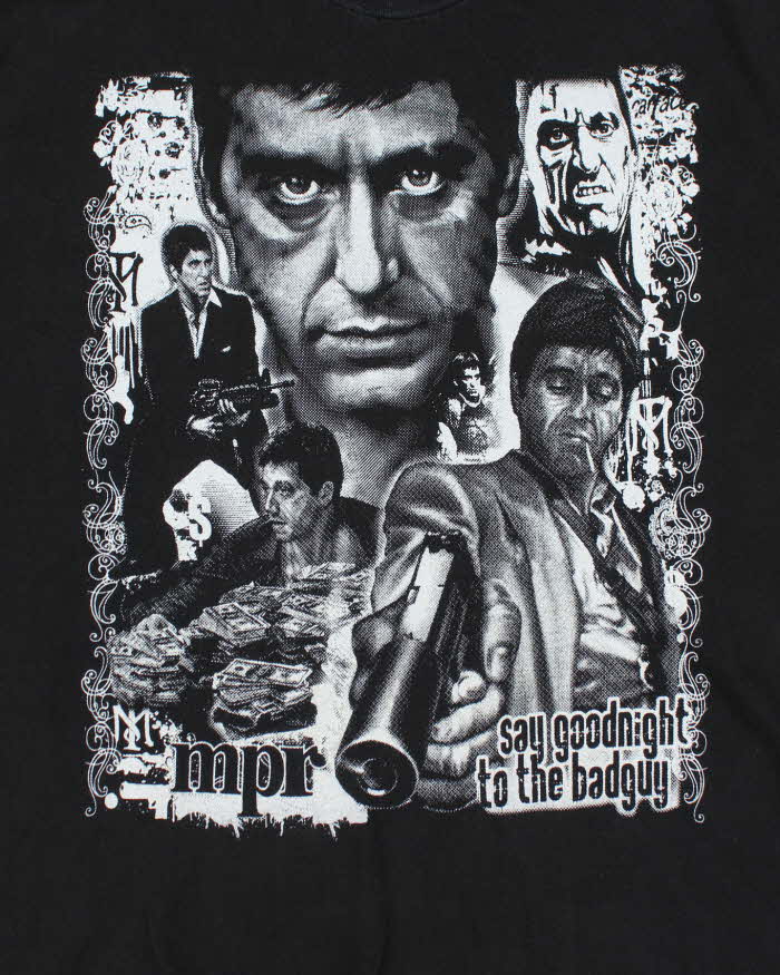 Vintage Scarface Black Graphic T-shirt - XL