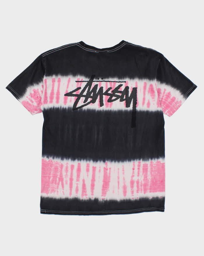 Stussy Black & Pink Tie Dye T-shirt - L