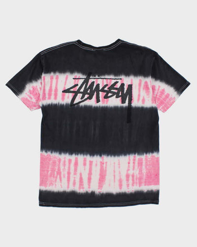Stussy Black & Pink Tie Dye T-shirt - L