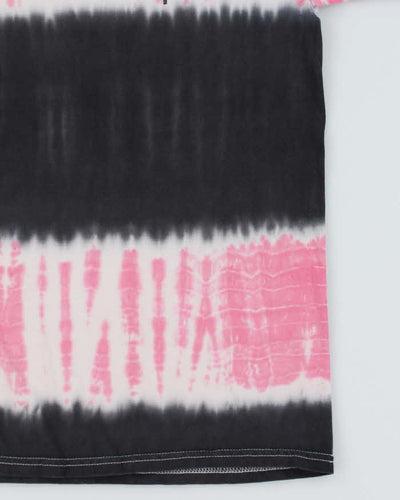 Stussy Black & Pink Tie Dye T-shirt - L