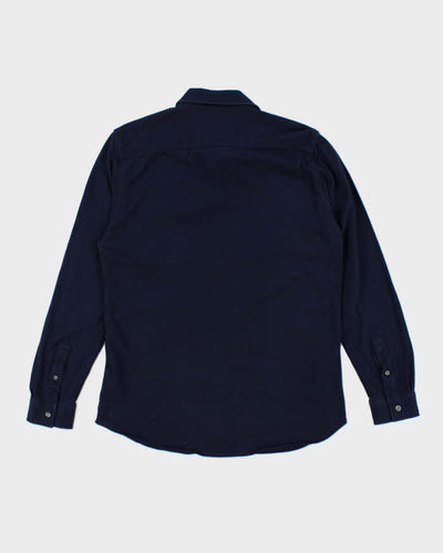Lacoste Button Up Long Sleeve Navy Polo Shirt - M