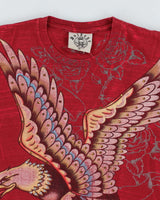Y2k 00s Bulzeye Eagle Rhinestone Red T-shirt - M