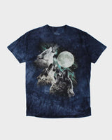 Y2k 00s Blue Wolf T-shirt - L