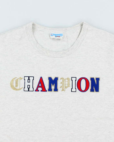 Vintage Champion Grey Spell Out T-shirt - M