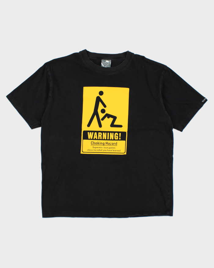 Y2k 00s Super Mix Choking hazard Graphic T-shirt - XL