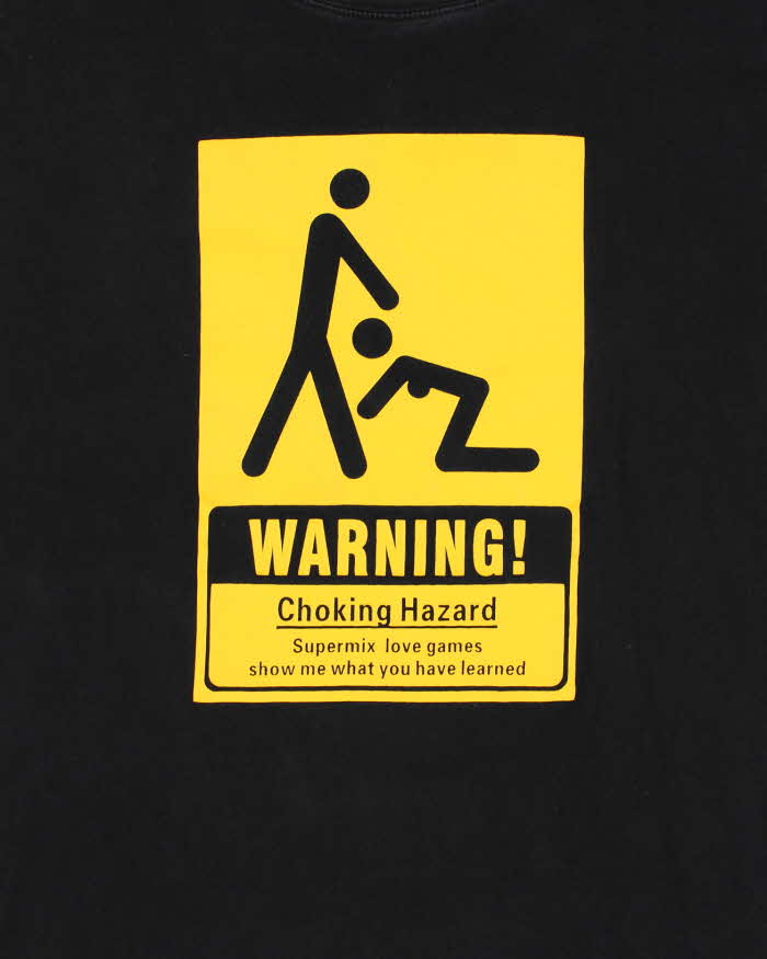 Y2k 00s Super Mix Choking hazard Graphic T-shirt - XL