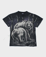 Vintage 90's All Over Print Bear Animal T-Shirt - M