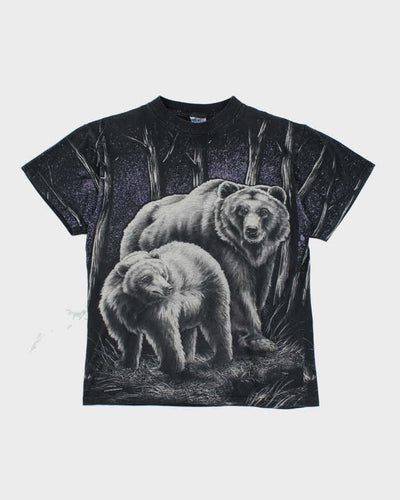 Vintage 90's All Over Print Bear Animal T-Shirt - M