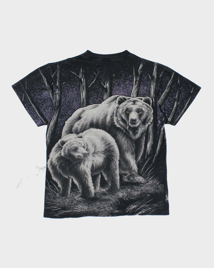 Vintage 90's All Over Print Bear Animal T-Shirt - M