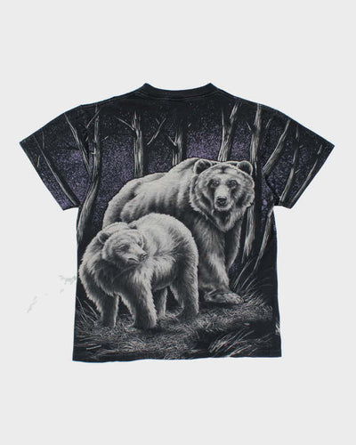 Vintage 90's All Over Print Bear Animal T-Shirt - M