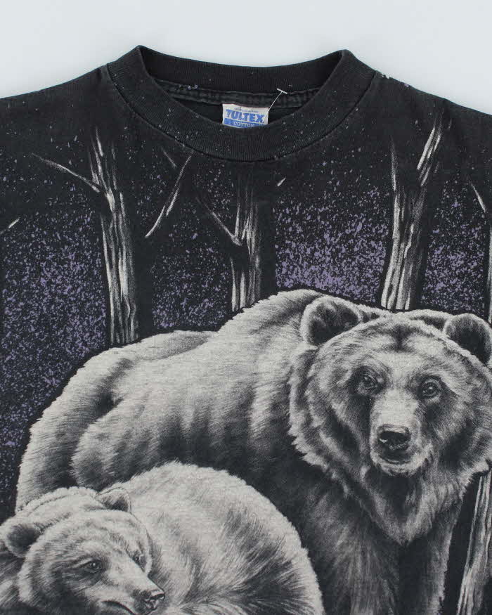 Vintage 90's All Over Print Bear Animal T-Shirt - M