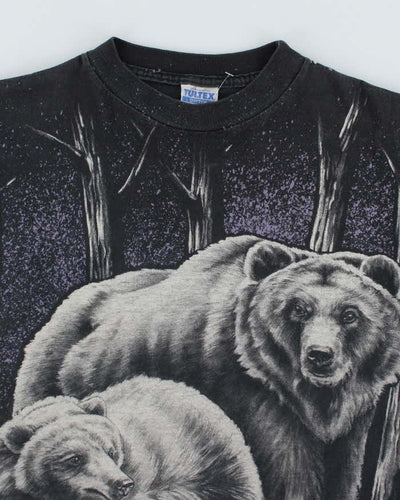 Vintage 90's All Over Print Bear Animal T-Shirt - M