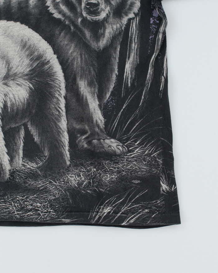 Vintage 90's All Over Print Bear Animal T-Shirt - M