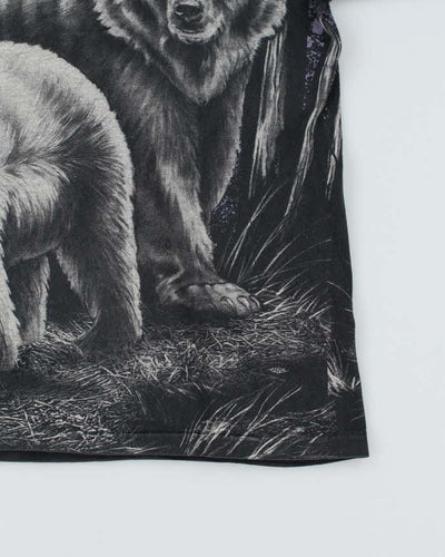 Vintage 90's All Over Print Bear Animal T-Shirt - M