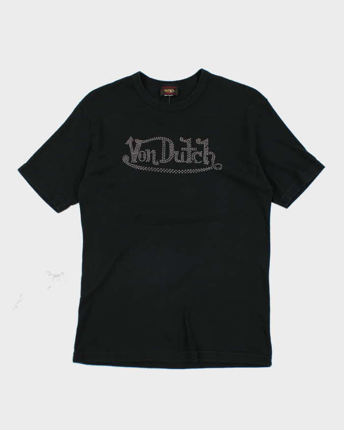 Vintage Y2K Von Dutch Sequin Spell Out T-Shirt - OS