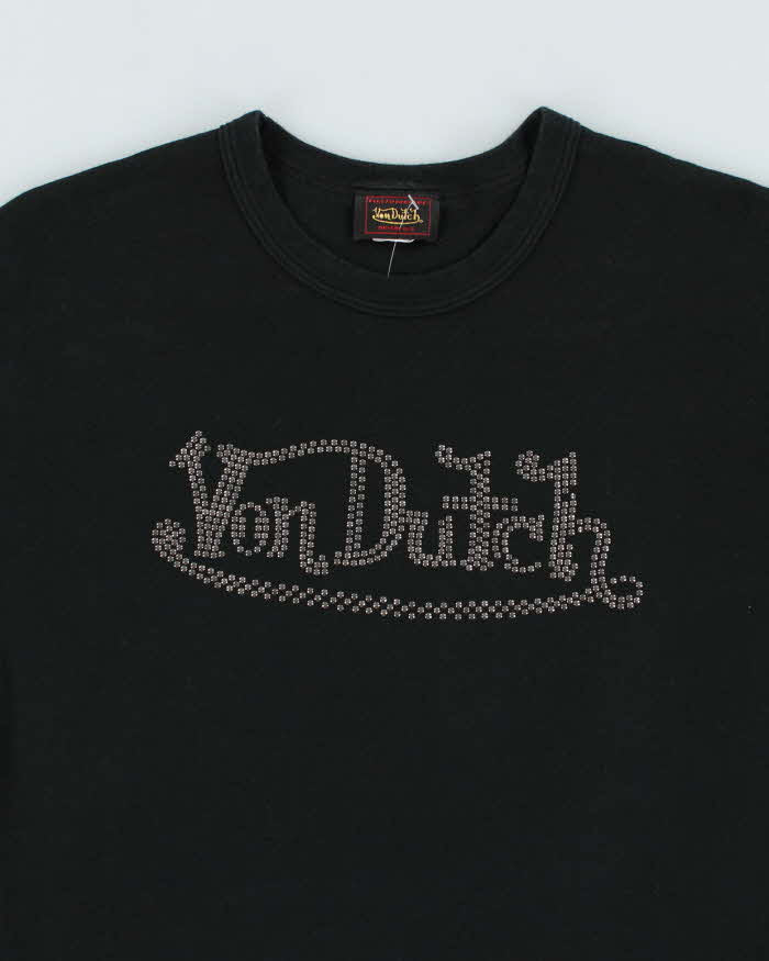 Vintage Y2K Von Dutch Sequin Spell Out T-Shirt - OS