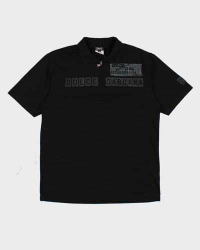 Dolce & Gabbana Black Zip Up Polo Shirt - L