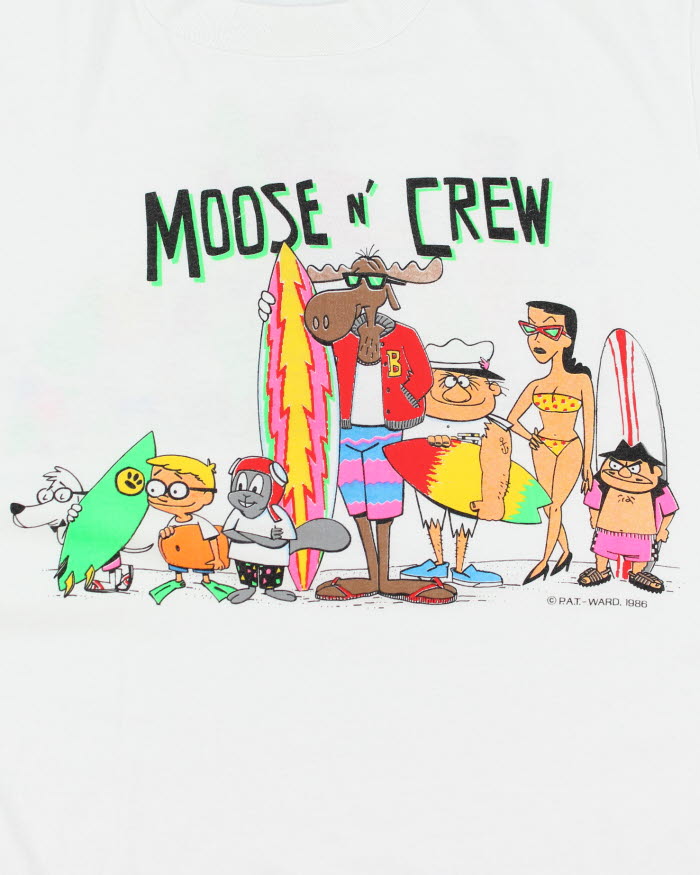 Vintage 1986 Moose Club Graphic T-Shirt - XL