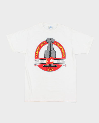 Vintage 80's Calgary Flames Stanley Cup Champions T-Shirt - L