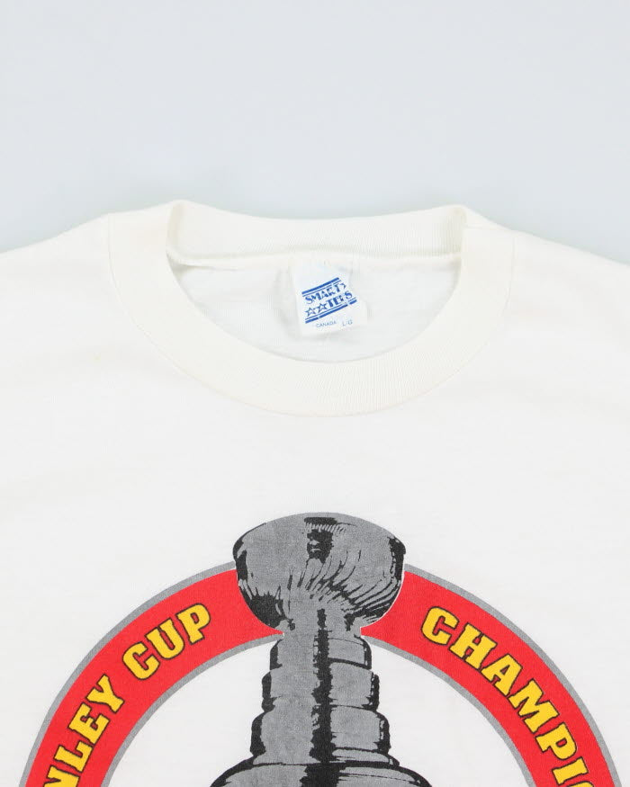 Vintage 80's Calgary Flames Stanley Cup Champions T-Shirt - L