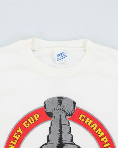 Vintage 80's Calgary Flames Stanley Cup Champions T-Shirt - L