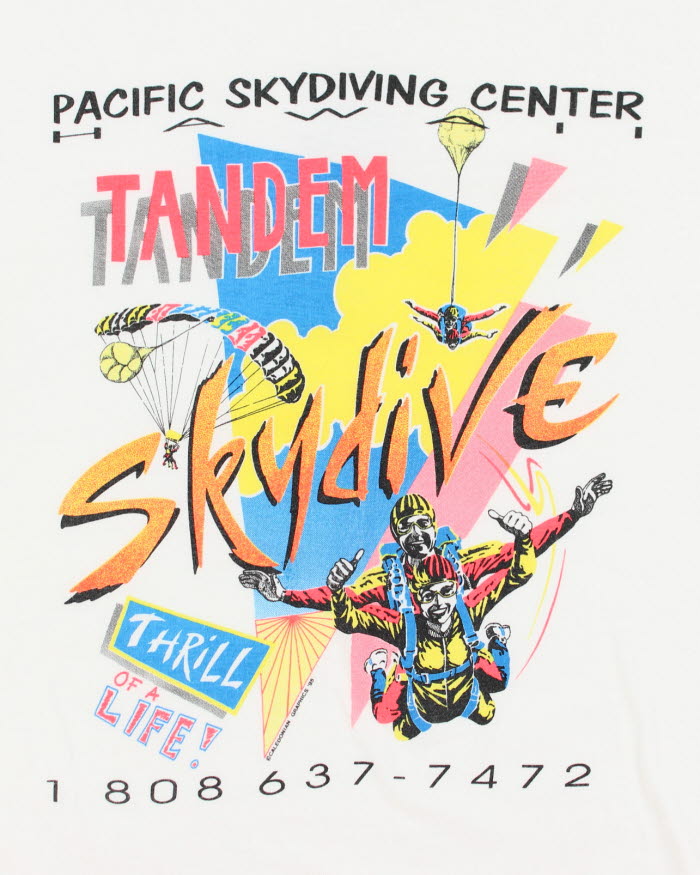 Vintage 1995 Skydiving Tandem T-Shirt - M