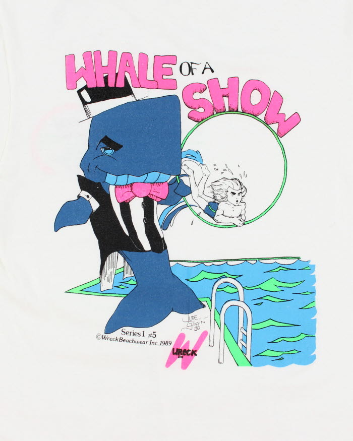 Vintage 80's Whale Wreck Single Stitch T-Shirt - L