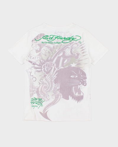 Vintage Ed Hardy Sequined Graphic T-Shirt - L
