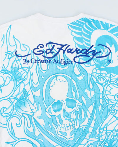 Vintage Y2K Ed Hardy Sequined Graphic T-Shirt - XL