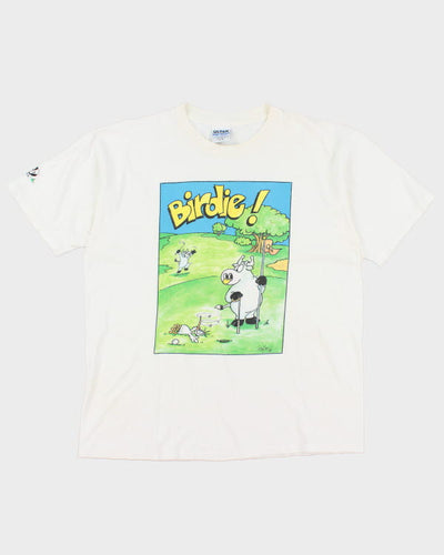 Vintage 90's Funny Cow Birdie Graphic T-Shirt - XL