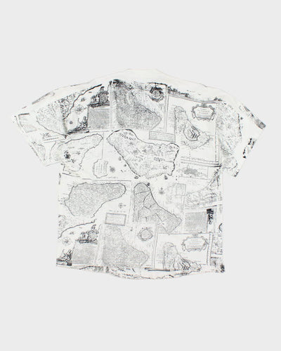 Y2k 00s Jolly Roger T-shirt - L