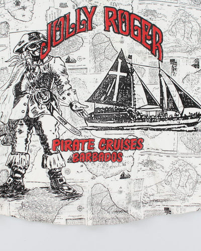Y2k 00s Jolly Roger T-shirt - L