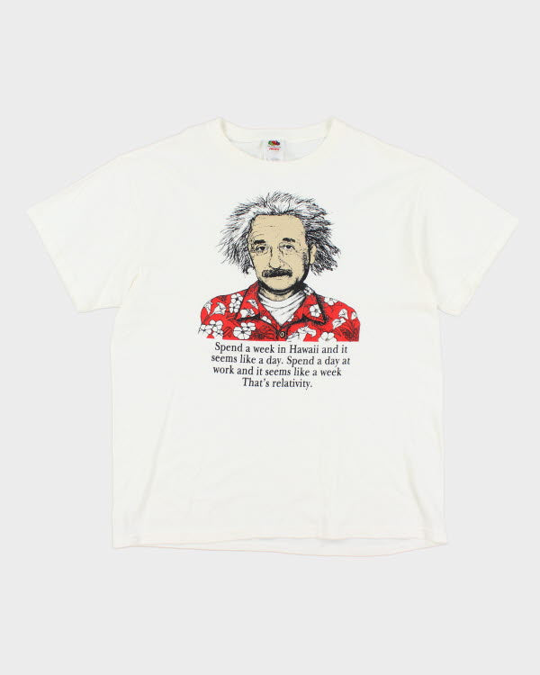 Y2k 00s Einstein T-shirt - L