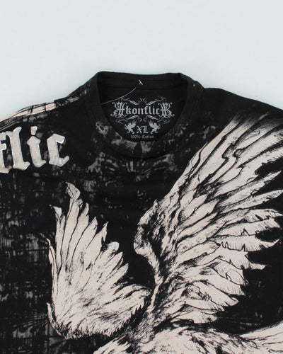 Y2k 00s Konflic Eagle T-shirt - XL