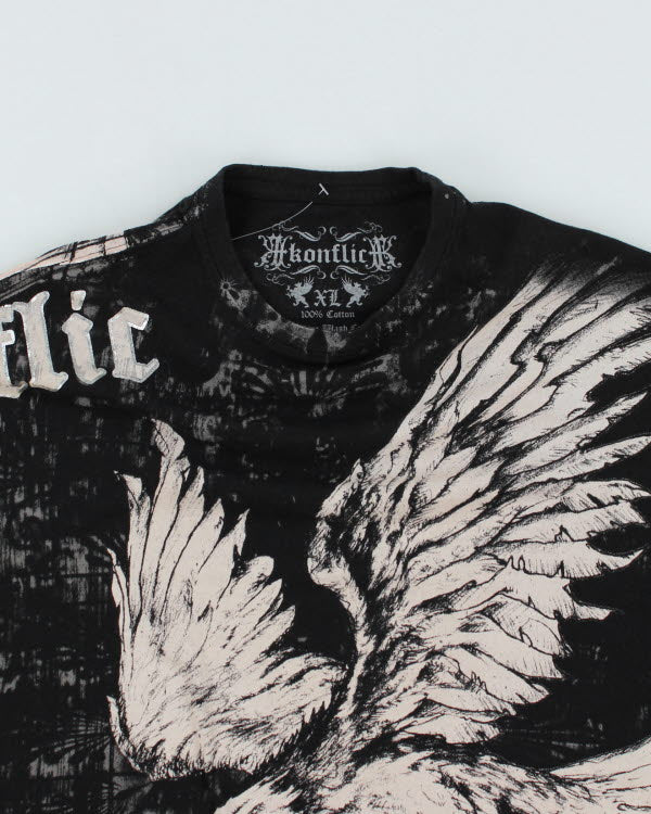 Y2k 00s Konflic Eagle T-shirt - XL