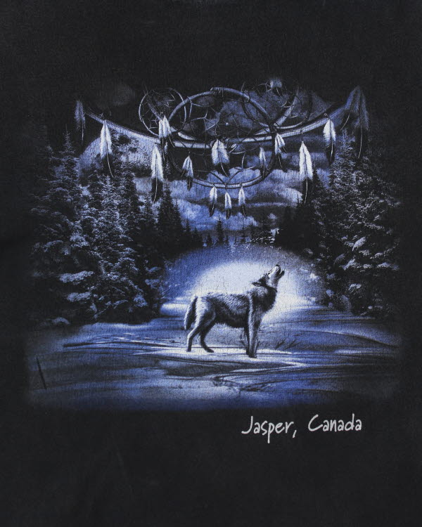 Vintage 90's Howling Wolf T-Shirt - M